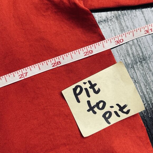 Lucky Brand Womens 3X Plus Blouse Top Red Satin V Neck Long Sleeves Tie Front - Picture 7 of 9